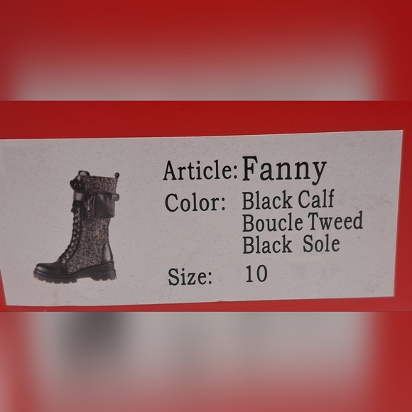 The Wishbone Collection High Boots Boucle Tweed Calf Leather Fanny 10 US $398 - Picture 6 of 13